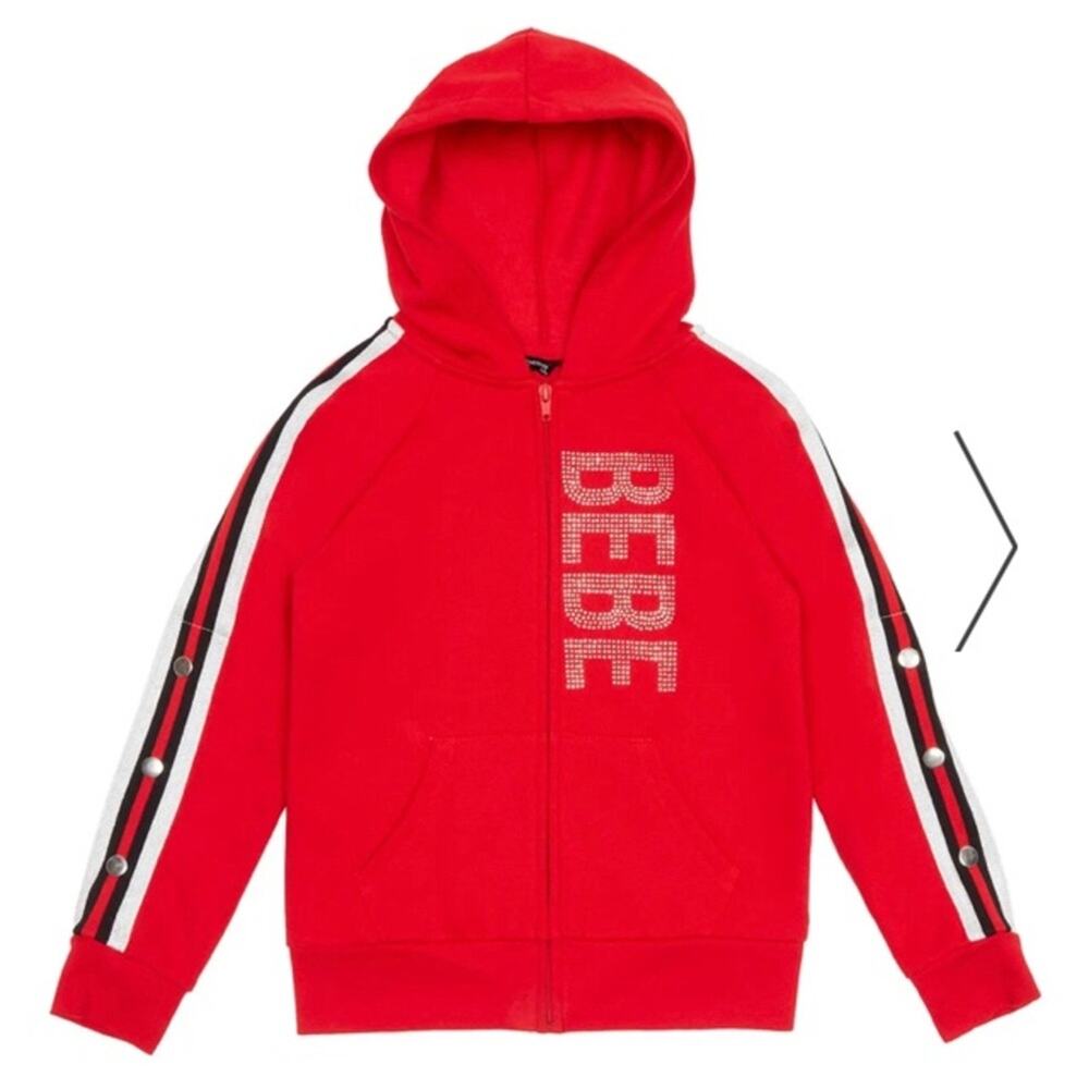 NWT Bebe Girls Red Spell Out Logo Red Hoodie